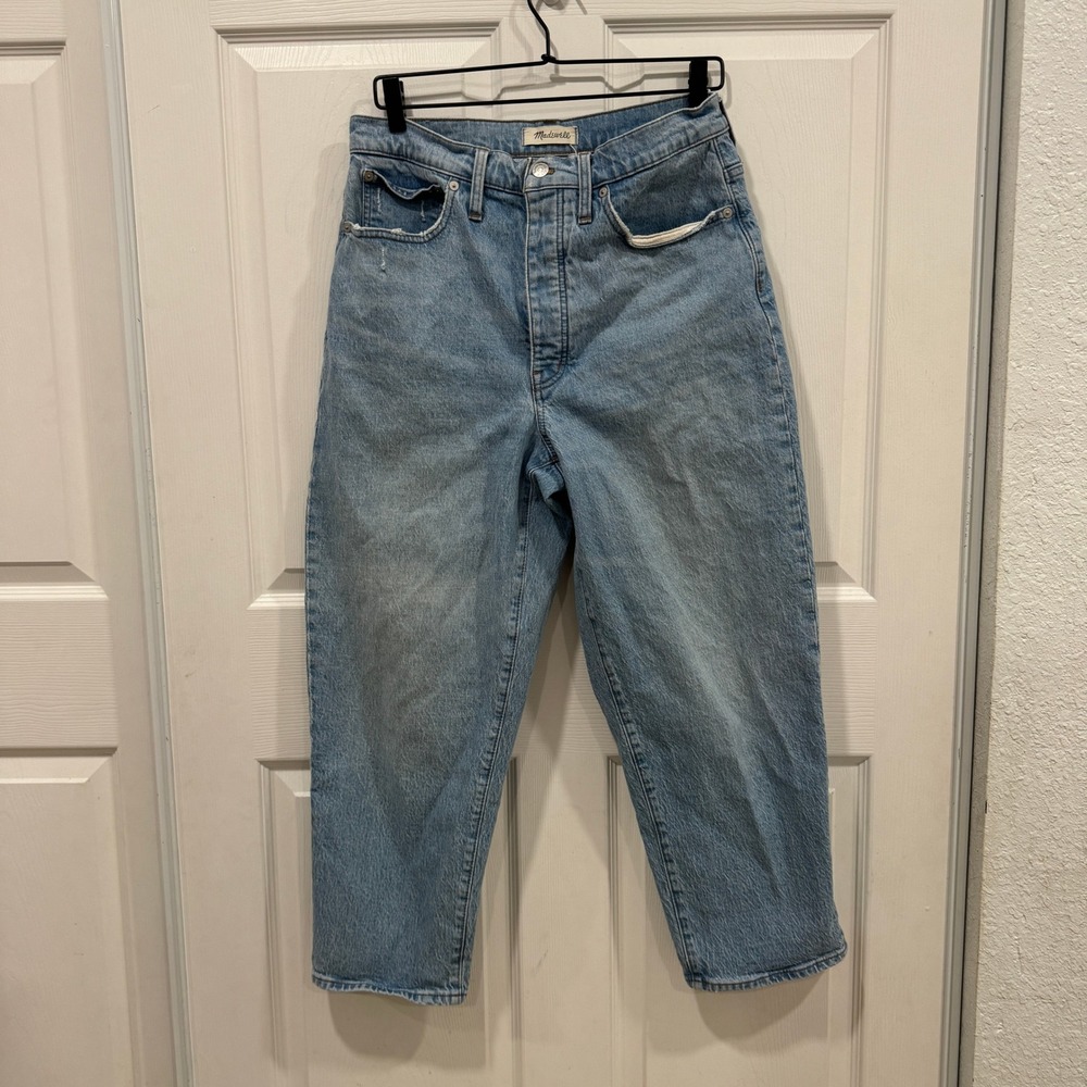 Madewell Light Wash High Rise Balloon Crop Jeans Womens Denim 30